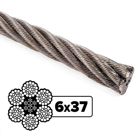 6X37-wire-rope سیم بکسل فولادی 6X37 گالوانیزه